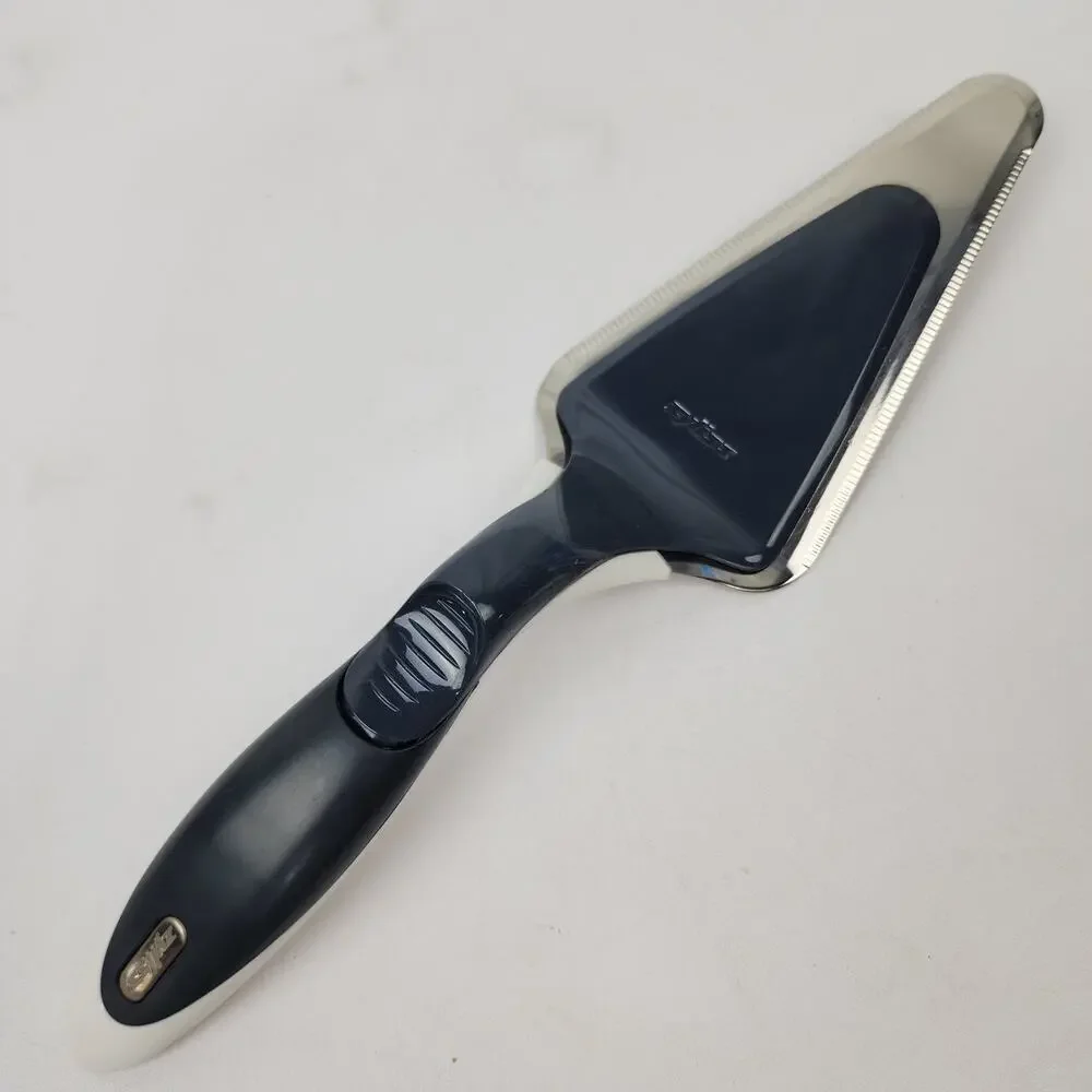 Zyliss Easy Serve Sliding Handle Cake / Pie Server Black White & Stainless